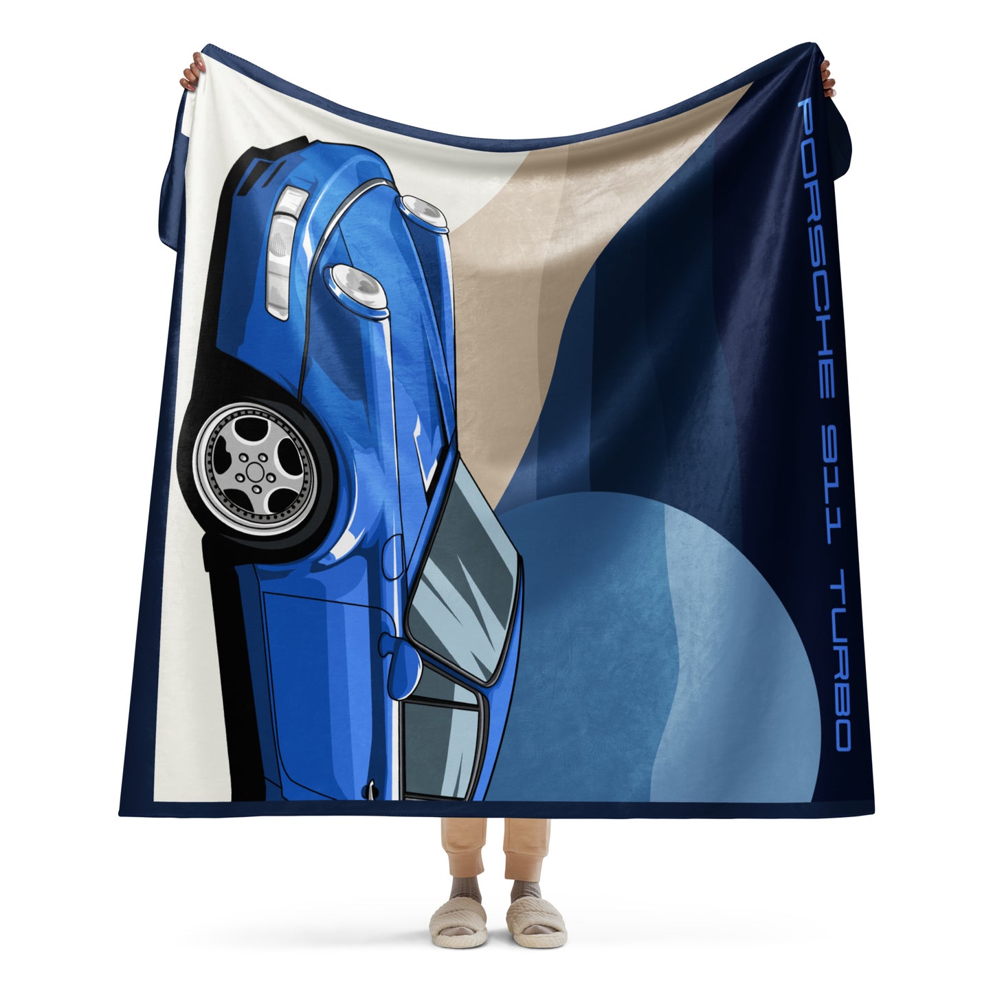 Porsche 964 Turbo Sherpa Throw Blanket - Classic Car Decor - Luxury Home Accent