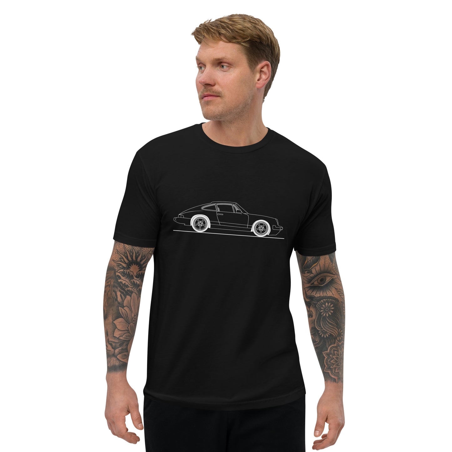 CLASSIC PORSCHE HAND DRAWN SHORT SLEEVE - DARK COLORS